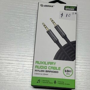 Black Auxiliary Audio Cable 10ft